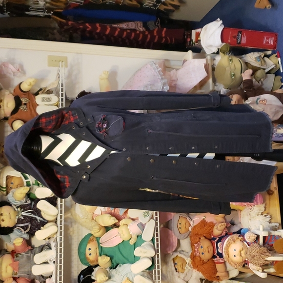 Free People Jackets & Blazers - Free people Navy Plaid pea Coat size 8